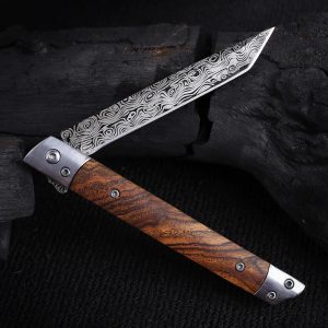 couteau pliant tanto motif damas laser #0006