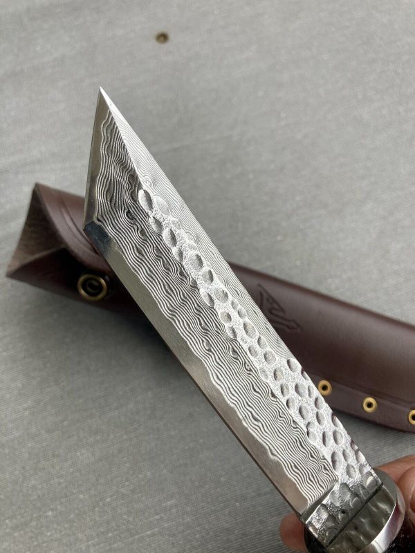 couteau acier damas tanto martellé style japonais #0078 – Image 10