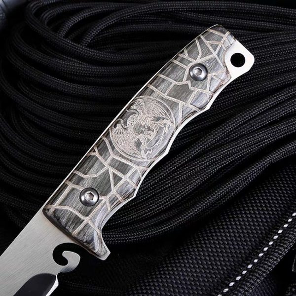 Couteau manche bois gravure aigle #00115 – Image 8