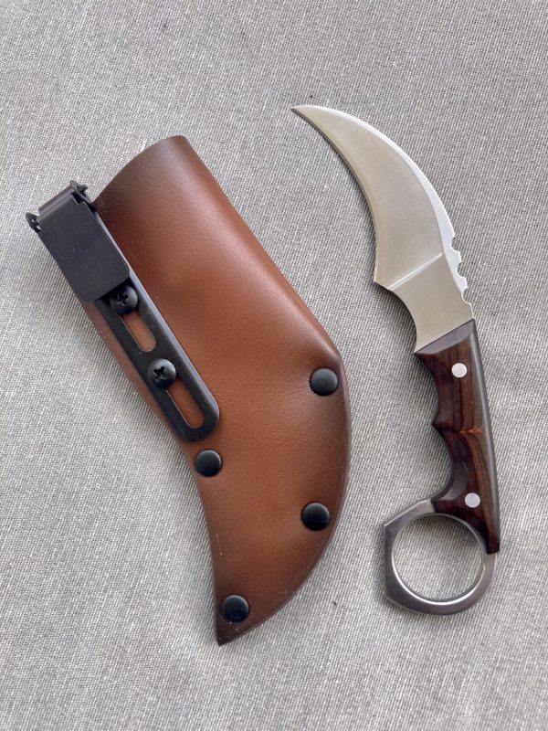 Couteau karambit manche en bois acier D2 #0126 – Image 10