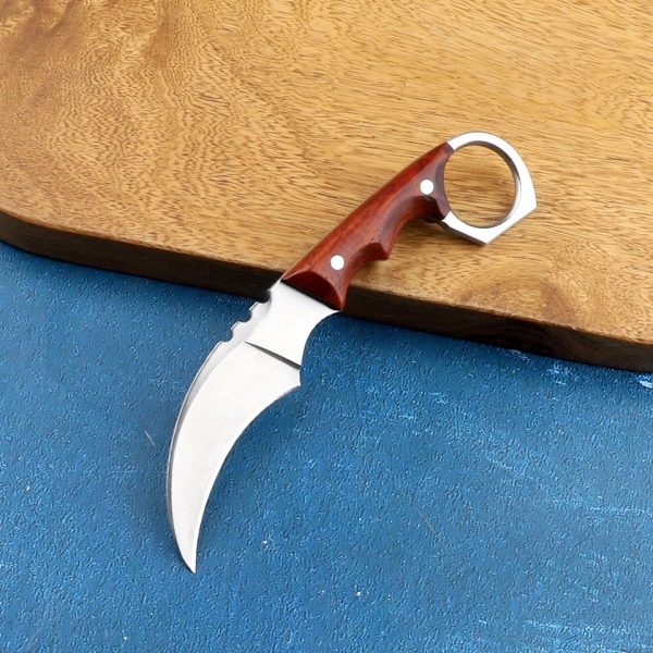 Couteau karambit manche en bois acier D2 #0126 – Image 6