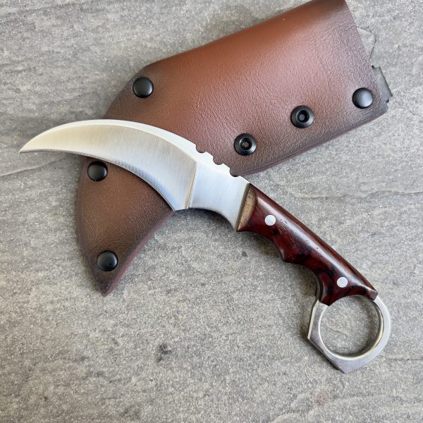 Couteau karambit manche en bois acier D2 #0126 – Image 16