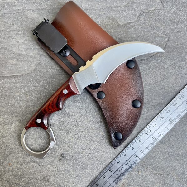 Couteau karambit manche en bois acier D2 #0126 – Image 15