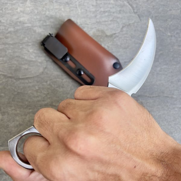 Couteau karambit manche en bois acier D2 #0126 – Image 14