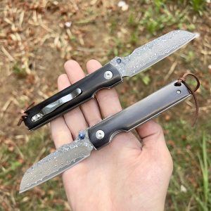 Petit couteau pliant damas piémontais luxe #0171