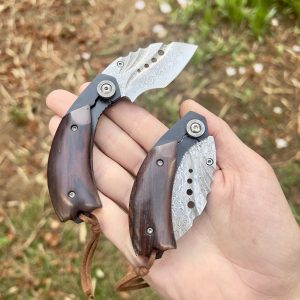 Petit couteau pliant karambit damas luxe #0172