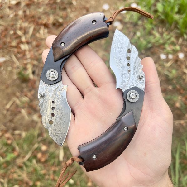 Petit couteau pliant karambit damas luxe #0172 – Image 4