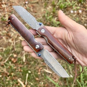 Petit couteau pliant damas piémontais luxe #0170