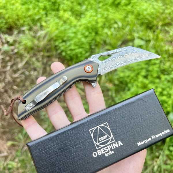 Karambit pliant Obespina acier damas G10 #0175 – Image 3