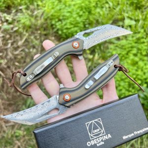 Karambit pliant Obespina acier damas G10 #0175