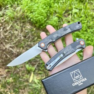 Couteau pliant Obespina carbone D2 stonewash #0177