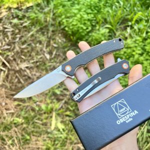 Couteau pliant Obespina G10 D2 stonewash #0180