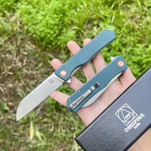 Couteau pliant Obespina G10 tanto inversé D2 stonewash #0186