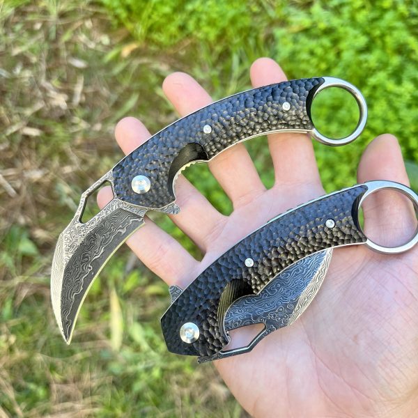 Couteau pliant Karambit damas #0190