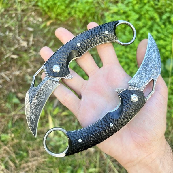 Couteau pliant Karambit damas #0190 – Image 2