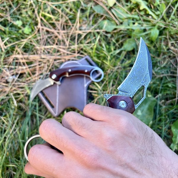 Couteau pliant Karambit bois damas #0191 – Image 3