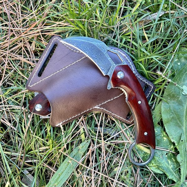 Couteau pliant Karambit bois damas #0191 – Image 4