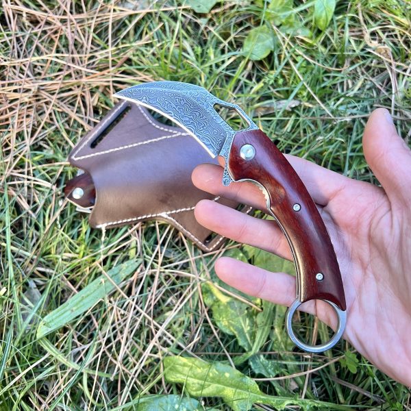 Couteau pliant Karambit bois damas #0191 – Image 5