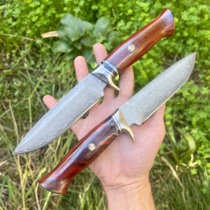 couteau DAMAS dent de Mamouth HANDMADE #0069