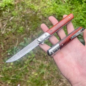 Couteau pliant stylo damas luxe bois #0207
