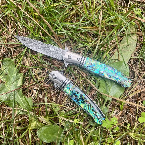 Couteau pliant damas luxe abalone #0210 – Image 5