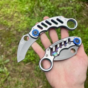 Petit Karambit pliant bleu fade #0220