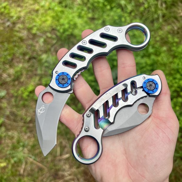 Petit Karambit pliant bleu fade #0220 – Image 3