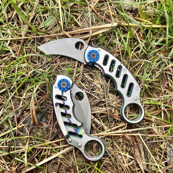 Petit Karambit pliant bleu fade #0220 – Image 6
