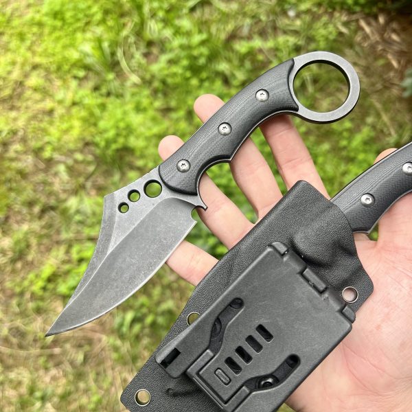 Couteau ring knife 3 trous noir #0221