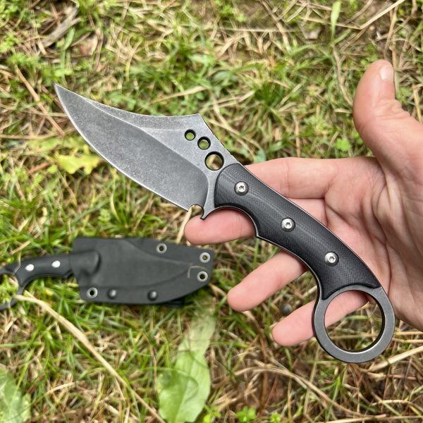 Couteau ring knife 3 trous noir #0221 – Image 5