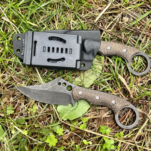 Couteau style Karambit 3 trous g10 marron old school #0222 – Image 7
