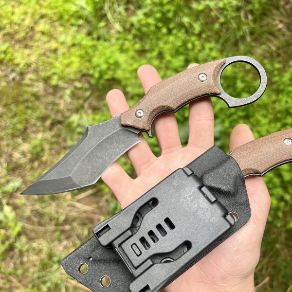 Couteau ring knife kydex g10 marron #0223