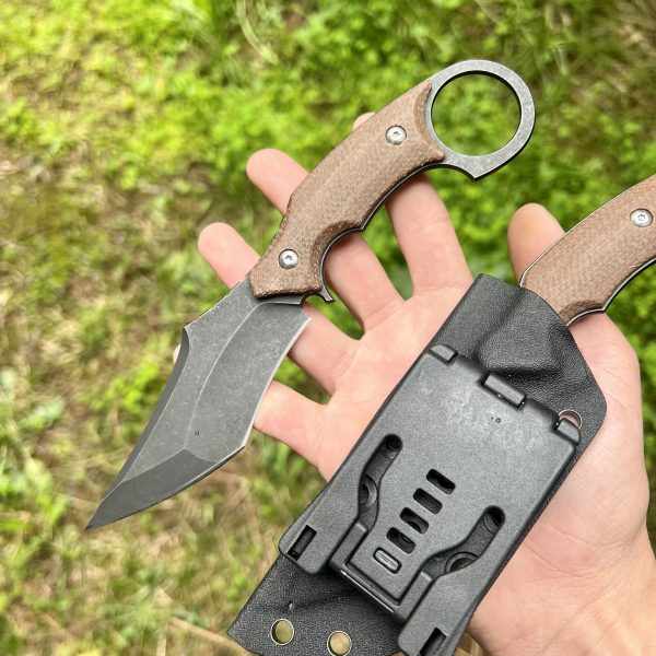 Couteau ring knife kydex g10 marron #0223 – Image 2