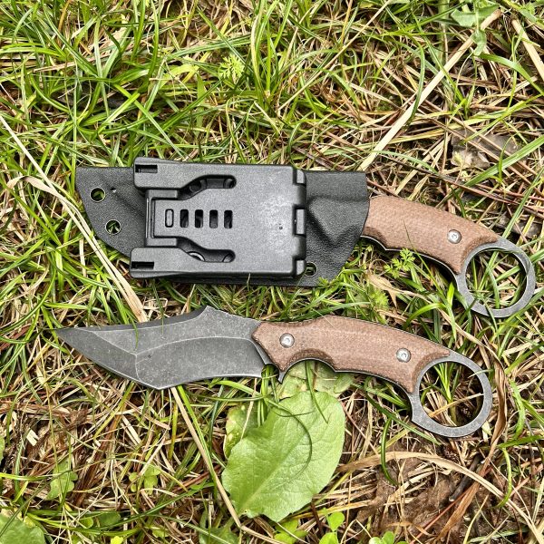 Couteau ring knife kydex g10 marron #0223 – Image 7
