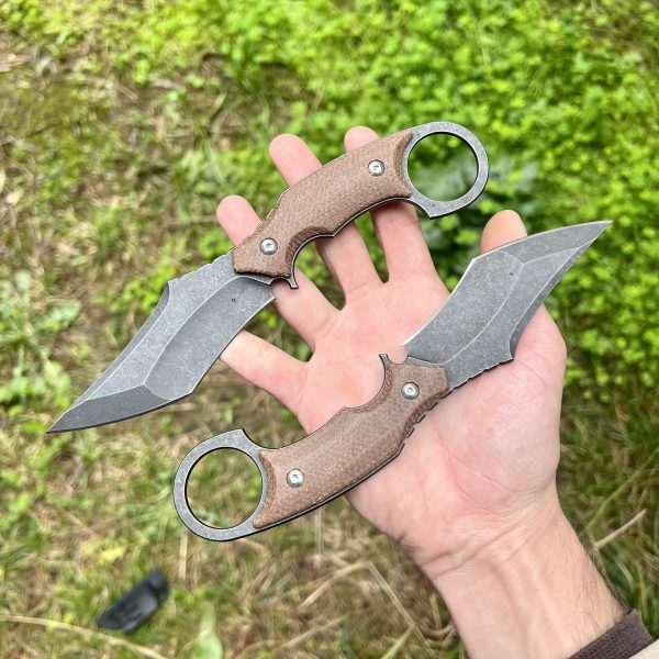 Couteau ring knife kydex g10 marron #0223 – Image 3