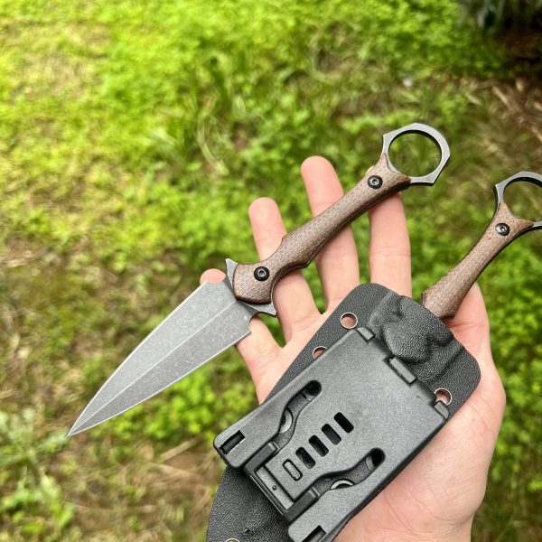 Kunaï kydex D2 micarta marron #0229 – Image 2