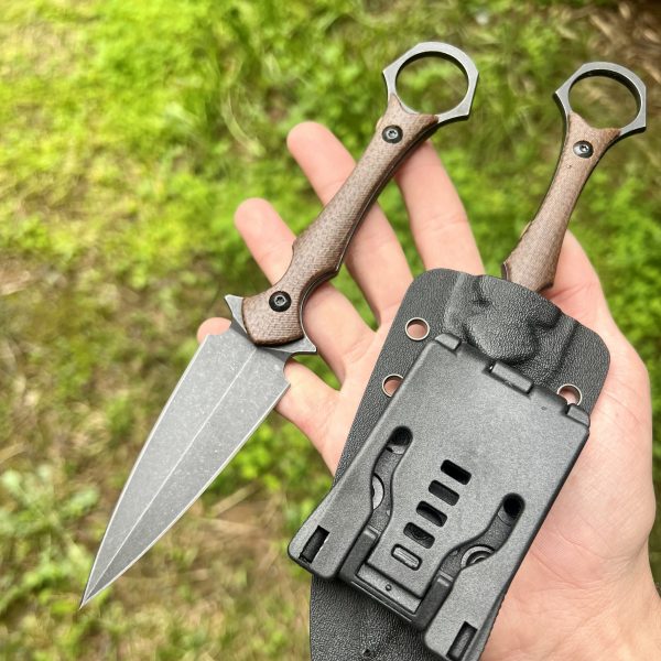 Kunaï kydex D2 micarta marron #0229 – Image 4