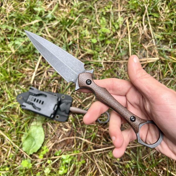 Kunaï kydex D2 micarta marron #0229 – Image 5