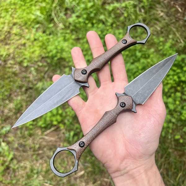Kunaï kydex D2 micarta marron #0229 – Image 3