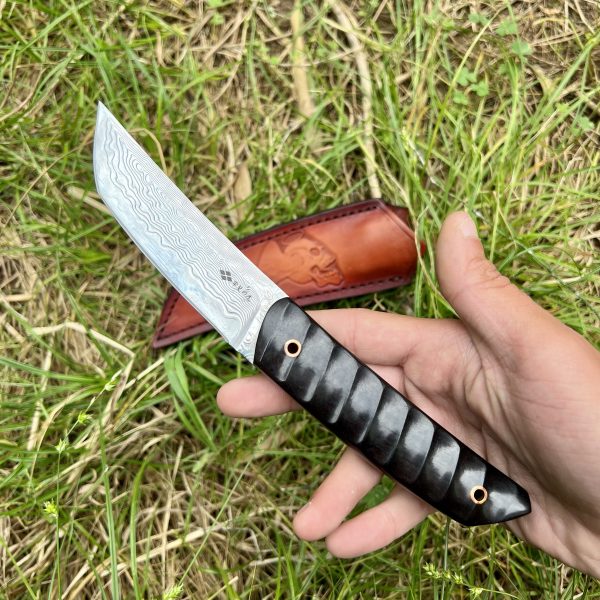 Couteau damas tanto etui tête de mort #237 – Image 6