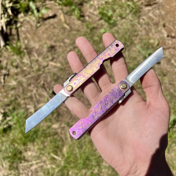 Higonokami tanto inversé titane rose/or 14c28n #240 – Image 3