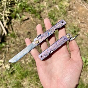 Higonokami 14c28n titane bleu/rose/violet anodisé #241