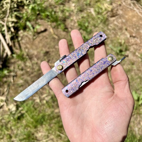Higonokami 14c28n titane bleu/rose/violet anodisé #241