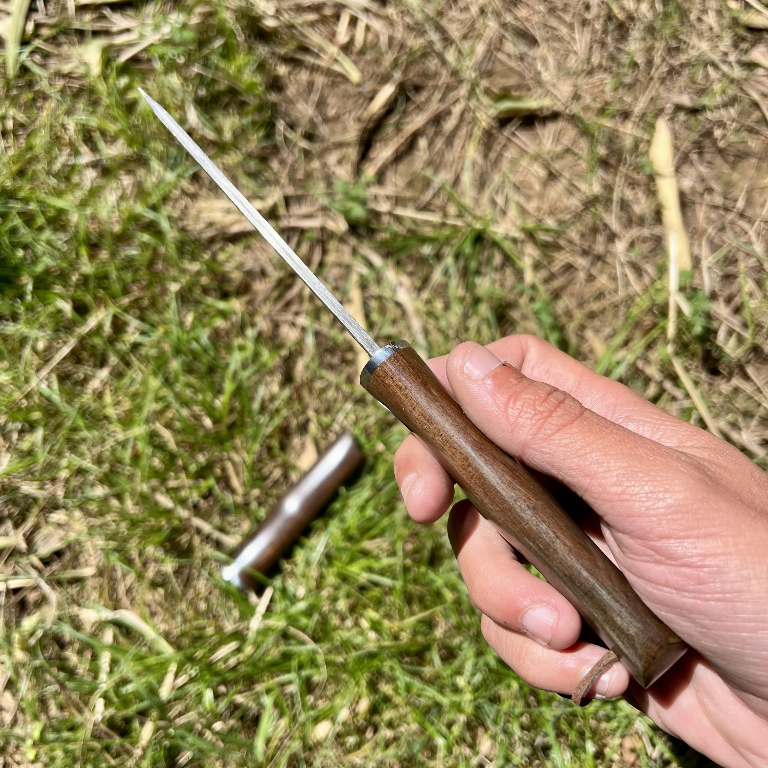 Couteau damas style japonais fourreau bois #245 – Image 14