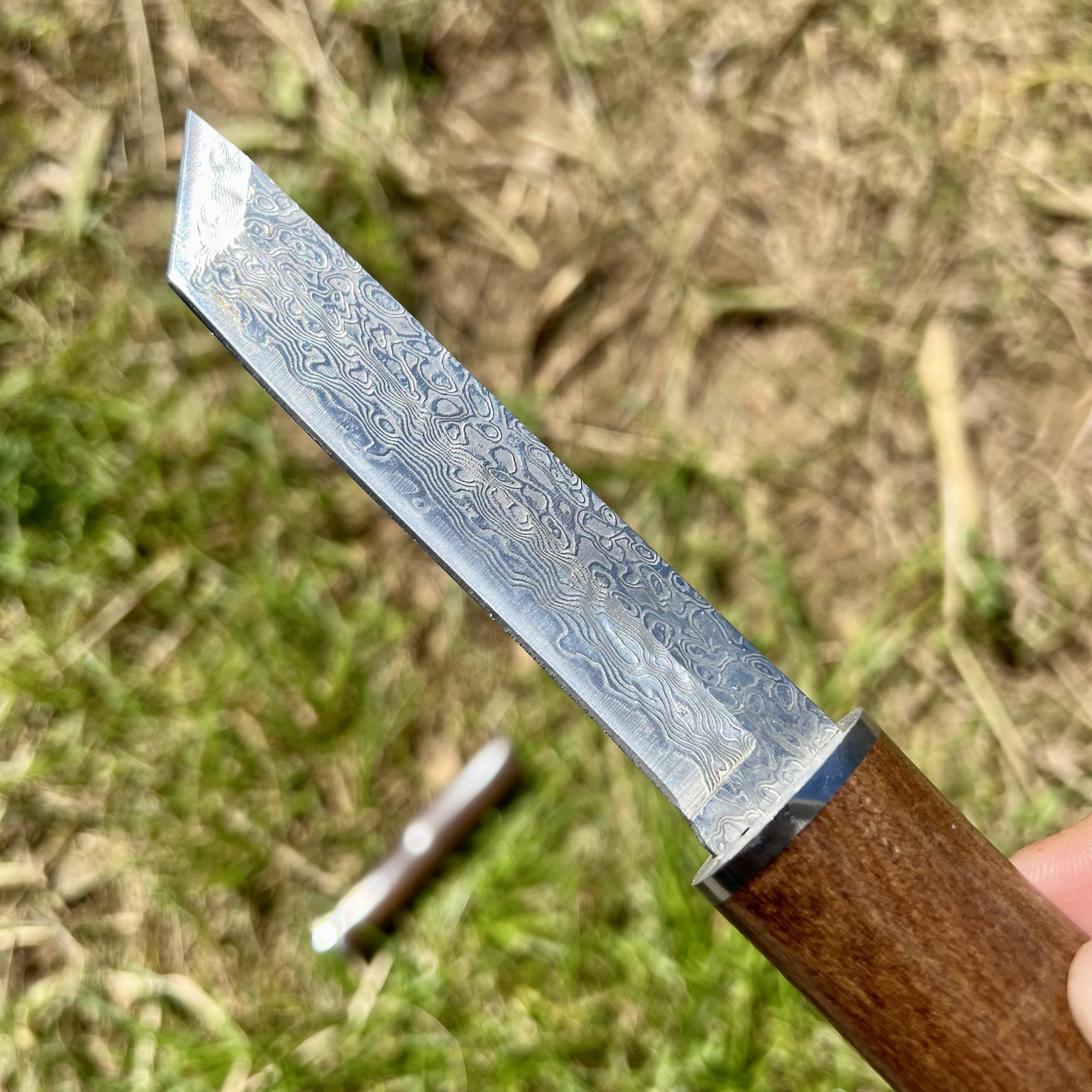 Couteau damas style japonais fourreau bois #245 – Image 15