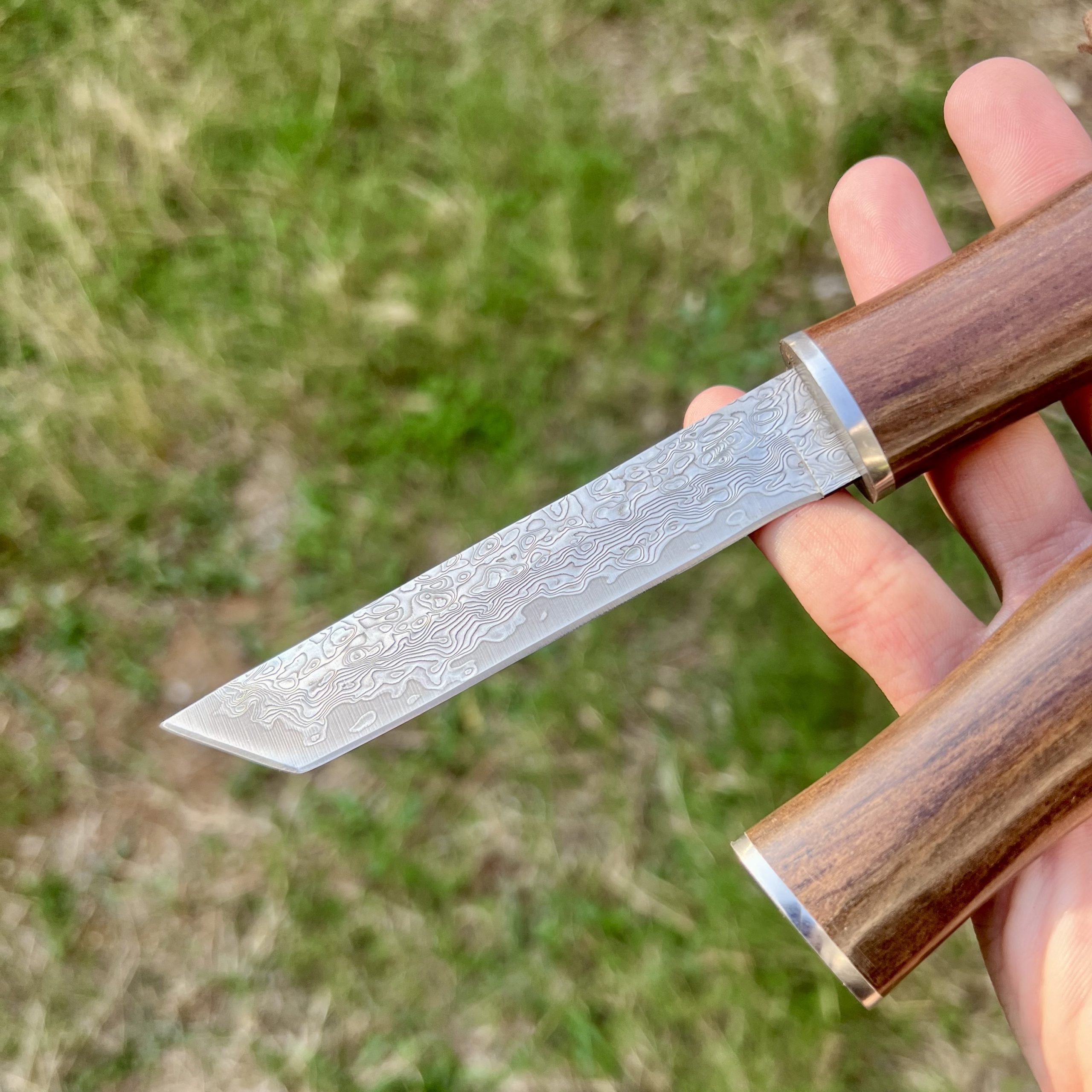 Couteau damas style japonais fourreau bois #245 – Image 3