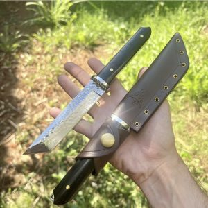 couteau acier damas tanto martellé style japonais #0078