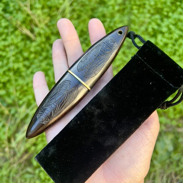 Petite dague double tranchant damas cicada style japonais #267 – Image 3