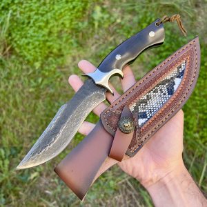 Couteau lame fixe acier damas # 269