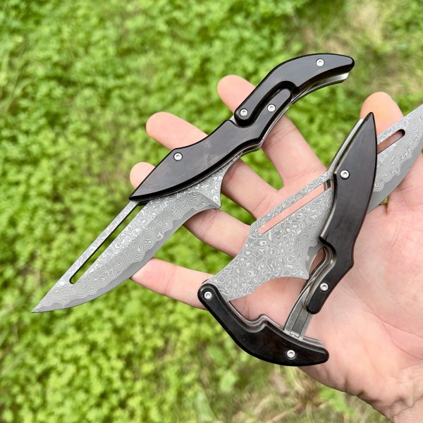 Couteau pliant damas friction bois noir #273
